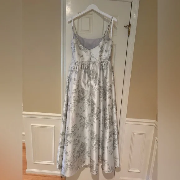 Dessy Collection Pale Green Floral Ball Gown - Picture 3 of 3